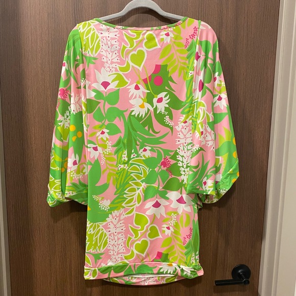 TRINA TURK Floral La Palma Swim Tunic Size Medium Cover-Up Tropical Resortwear - Picture 5 of 10